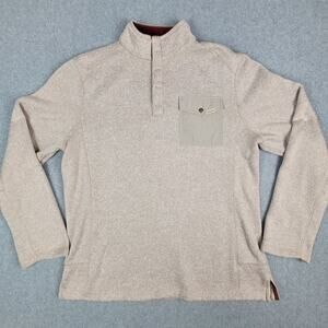 Woolrich Sweater Mens Size Medium 1/4 Snap Button Pullover Pocket
